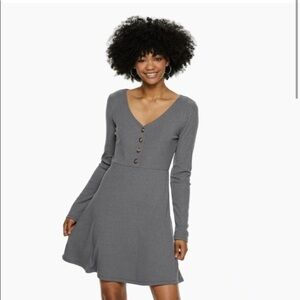Chelsea & Violet Ribbed Long Sleeve Dress‎ Gray M NWT